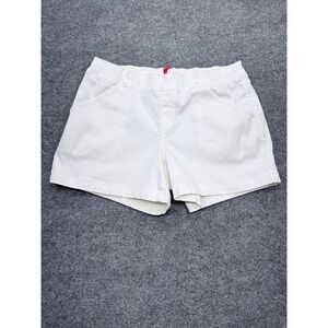 Spanx Womens White Stretch Twill Pull On Shorts XL 4 Inch Inseam Casual Summer